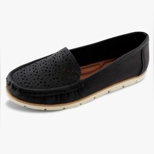 Jabasic Womens Penny Loafers, Black, Size 7.5